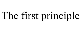 THE FIRST PRINCIPLE