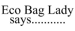 ECO BAG LADY SAYS...........