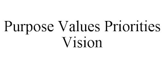 PURPOSE VALUES PRIORITIES VISION