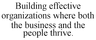 BUILDING EFFECTIVE ORGANIZATIONS WHERE BOTH THE BUSINESS AND THE PEOPLE THRIVE.