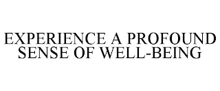 EXPERIENCE A PROFOUND SENSE OF WELL-BEING