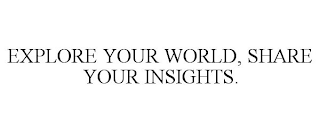 EXPLORE YOUR WORLD, SHARE YOUR INSIGHTS.