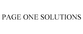 PAGE ONE SOLUTIONS