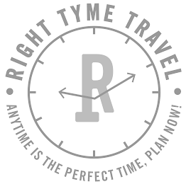 RT RIGHT TYME TRAVEL ANYTIME IS THE PERFECT TIME, PLAN NOW!