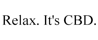 RELAX. IT'S CBD.