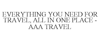 EVERYTHING YOU NEED FOR TRAVEL, ALL IN ONE PLACE - AAA TRAVEL