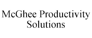 MCGHEE PRODUCTIVITY SOLUTIONS