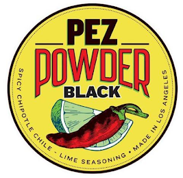 PEZ POWDER BLACK SPICY CHIPOTLE CHILE -LIME SEASONING · MADE IN LOS ANGELES