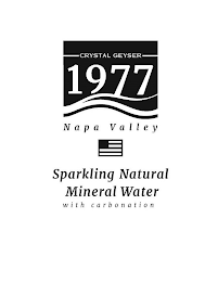 CRYSTAL GEYSER 1977 NAPA VALLEY SPARKLING NATURAL MINERAL WATER WITH CARBONATION