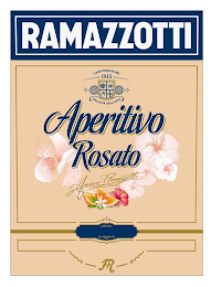 RAMAZZOTTI CASA FONDATA NEL 1815 SPECIALITÀ DELLA DITTA APERITIVO ROSATO AUSANORAMAZZOTTI FR