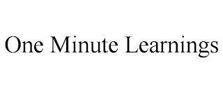 ONE MINUTE LEARNINGS