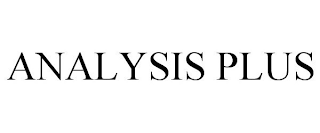 ANALYSIS PLUS