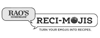 RAO'S HOMEMADE RECI-MOJIS TURN YOUR EMOJIS INTO RECIPES.