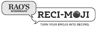 RAO'S HOMEMADE RECI-MOJI TURN YOUR EMOJIS INTO RECIPES.