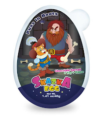 PUSS IN BOOTS CHOCOLATE SPREAD + TOY + GAME SKAZKA EGG NET WT. 1.41 OZ/40G