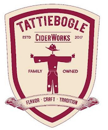 TATTIEBOGLE CIDERWORKS ESTD 2017 FAMILY OWNED FLAVOR CRAFT TRADITION