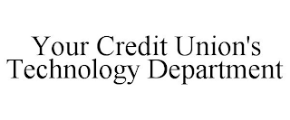 YOUR CREDIT UNION'S TECHNOLOGY DEPARTMENT