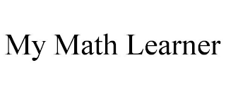 MY MATH LEARNER