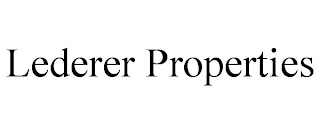 LEDERER PROPERTIES
