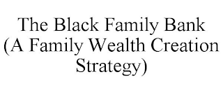 THE BLACK FAMILY BANK (A FAMILY WEALTH CREATION STRATEGY)