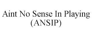 AINT NO SENSE IN PLAYING (ANSIP)