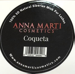 ANNA MARTI UNDERSCORE COSMETICS COQUETA 100% 3D NATURAL SIBERIAN MINK FUR LASHES WWW.ANNAMARTICOSMETICS.COM