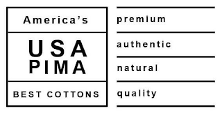 AMERICA'S USA PIMA BEST COTTONS PREMIUM AUTHENTIC NATURAL QUALITY