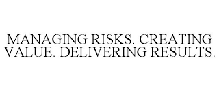 MANAGING RISKS. CREATING VALUE. DELIVERING RESULTS.