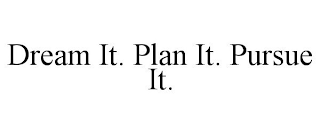 DREAM IT. PLAN IT. PURSUE IT.