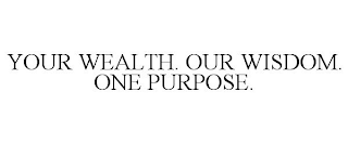 YOUR WEALTH. OUR WISDOM. ONE PURPOSE.