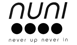 NUNI NEVER UP NEVER IN