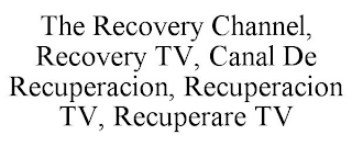 THE RECOVERY CHANNEL, RECOVERY TV, CANAL DE RECUPERACION, RECUPERACION TV, RECUPERARE TV