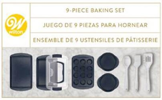 W WILTON 9 - PIECE BAKING SET JUEGO DE 9 PIEZAS PARA HORNEAR ENSEMBLE DE 9 USTENSILES DE PATISSERIE