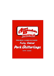 AUNT BESSIE'S EST. 1958 FINEST QUALITY MEATS PREMIUM HAND CLEANED FULLY COOKED PORK CHITTERLINGS WITH SAUCE