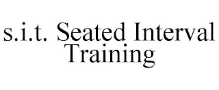 S.I.T. SEATED INTERVAL TRAINING