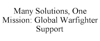 MANY SOLUTIONS, ONE MISSION: GLOBAL WARFIGHTER SUPPORT