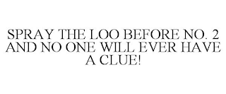 SPRAY THE LOO BEFORE NO. 2 AND NO ONE WILL EVER HAVE A CLUE!