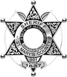 SHERIFF STATE OF MARYLAND AMERICA'S FIRST ST. MARY'S COUNTY 001 SINCE 1637