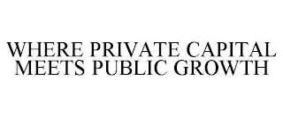 WHERE PRIVATE CAPITAL MEETS PUBLIC GROWTH