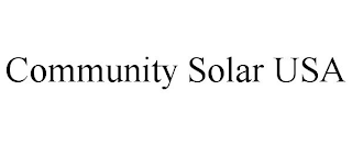 COMMUNITY SOLAR USA