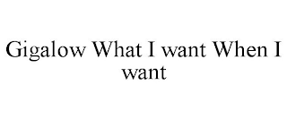 GIGALOW WHAT I WANT WHEN I WANT
