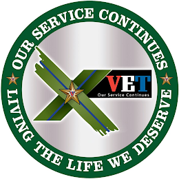 OUR SERVICE CONTINUES V V VXX VET OUR SERVICE CONTINUES LIVING THE LIFE WE DESERVE