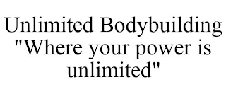 UNLIMITED BODYBUILDING "WHERE YOUR POWER IS UNLIMITED"