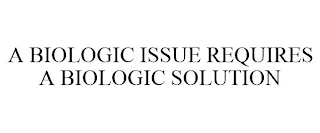 A BIOLOGIC ISSUE REQUIRES A BIOLOGIC SOLUTION