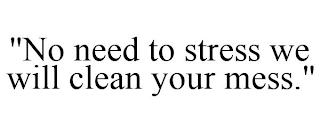 ''NO NEED TO STRESS WE WILL CLEAN YOUR MESS."