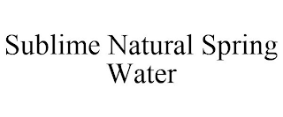 SUBLIME NATURAL SPRING WATER