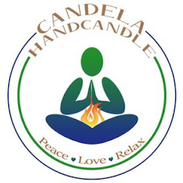 CANDELA HANDCANDLE PEACE LOVE RELAX