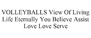 VOLLEYBALLS VIEW OF LIVING LIFE ETERNALLY YOU BELIEVE ASSIST LOVE LOVE SERVE