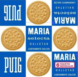 MARIA PUIG SELECTA GALLETAS LIGERAMENTE DULCES MARIA SELECTA GALLETAS LIGERAMENTE DULCES PUIG. MARIA GALLETAS 6 PAQUETES INDIVIDUALES LIGERAMENTE DULCES