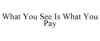 WHAT YOU SEE IS WHAT YOU PAY